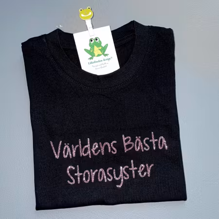 Tshirt "Världens Bästa...", typsnitt 4, glitter guldrosé