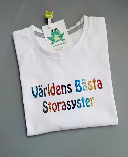 Tshirt "Världens Bästa...", typsnitt 6, Regnbåge Skimmer