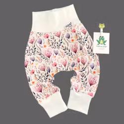 Baggybyxa Hjärtblommor, strl 50/56