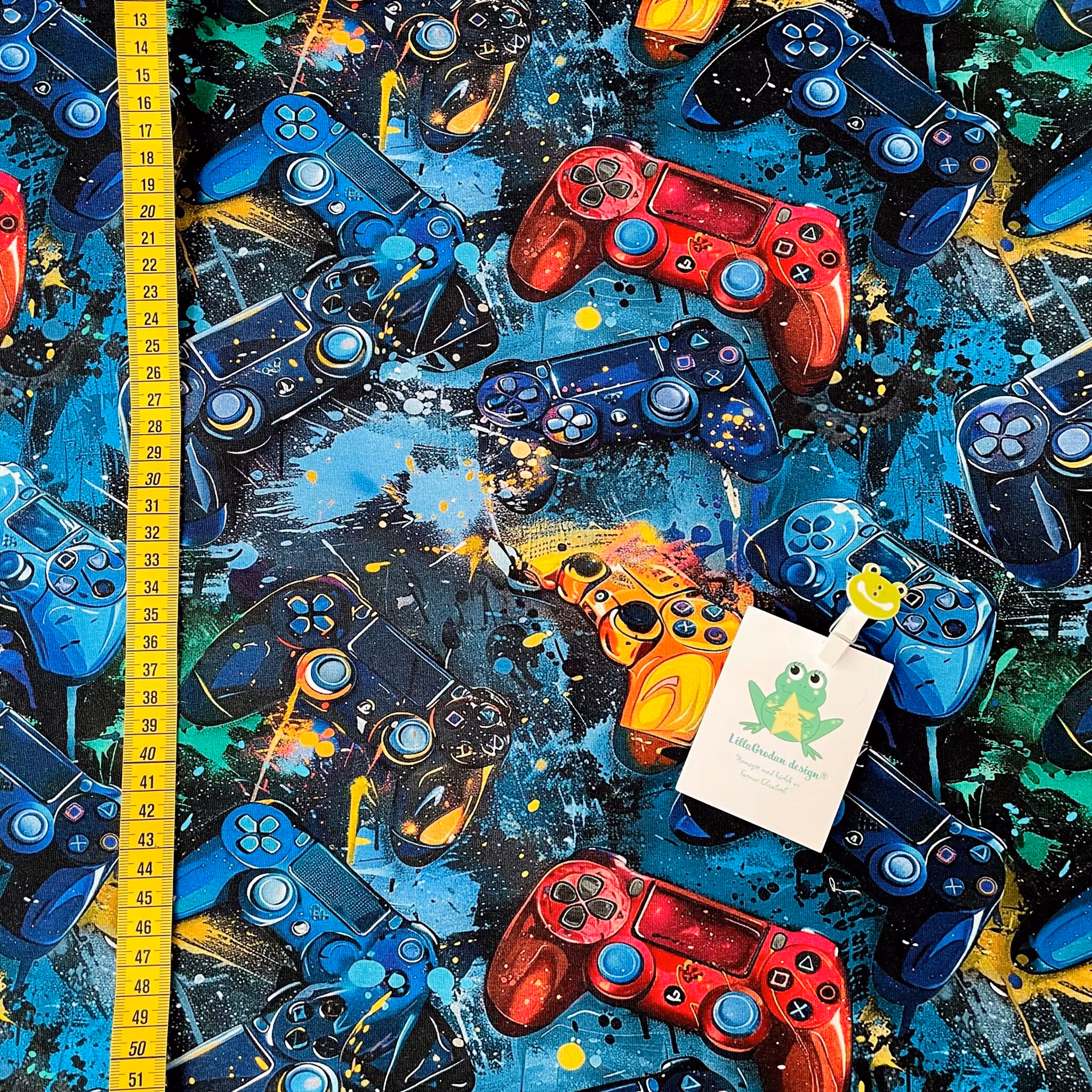 Tyg till baggymössa - Gamer, Blå #695