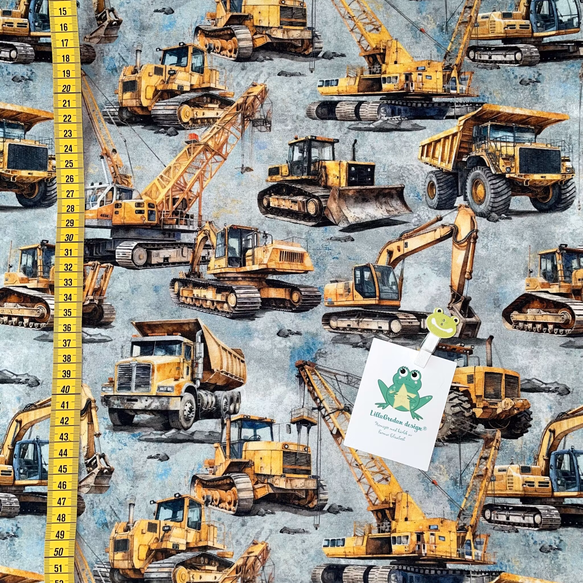 Tyg till baggymössa - Arbetsfordon, Gul #693