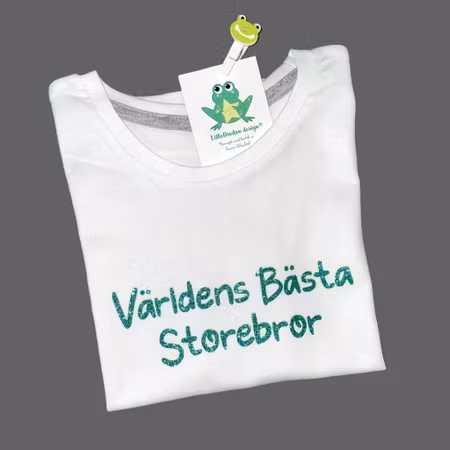 Tshirt "Världens Bästa...", typsnitt 5, Glitter Grön