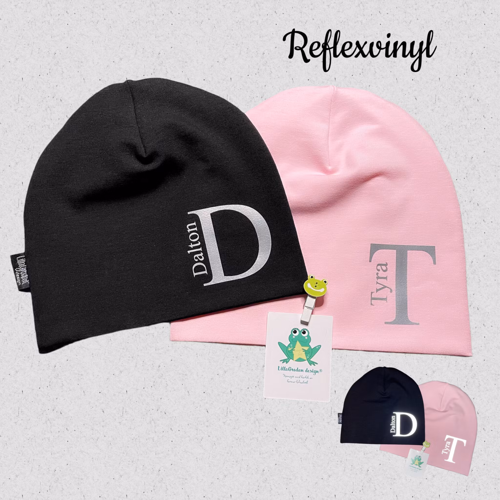 Bokstav & Namn-mössa - Eget tygval