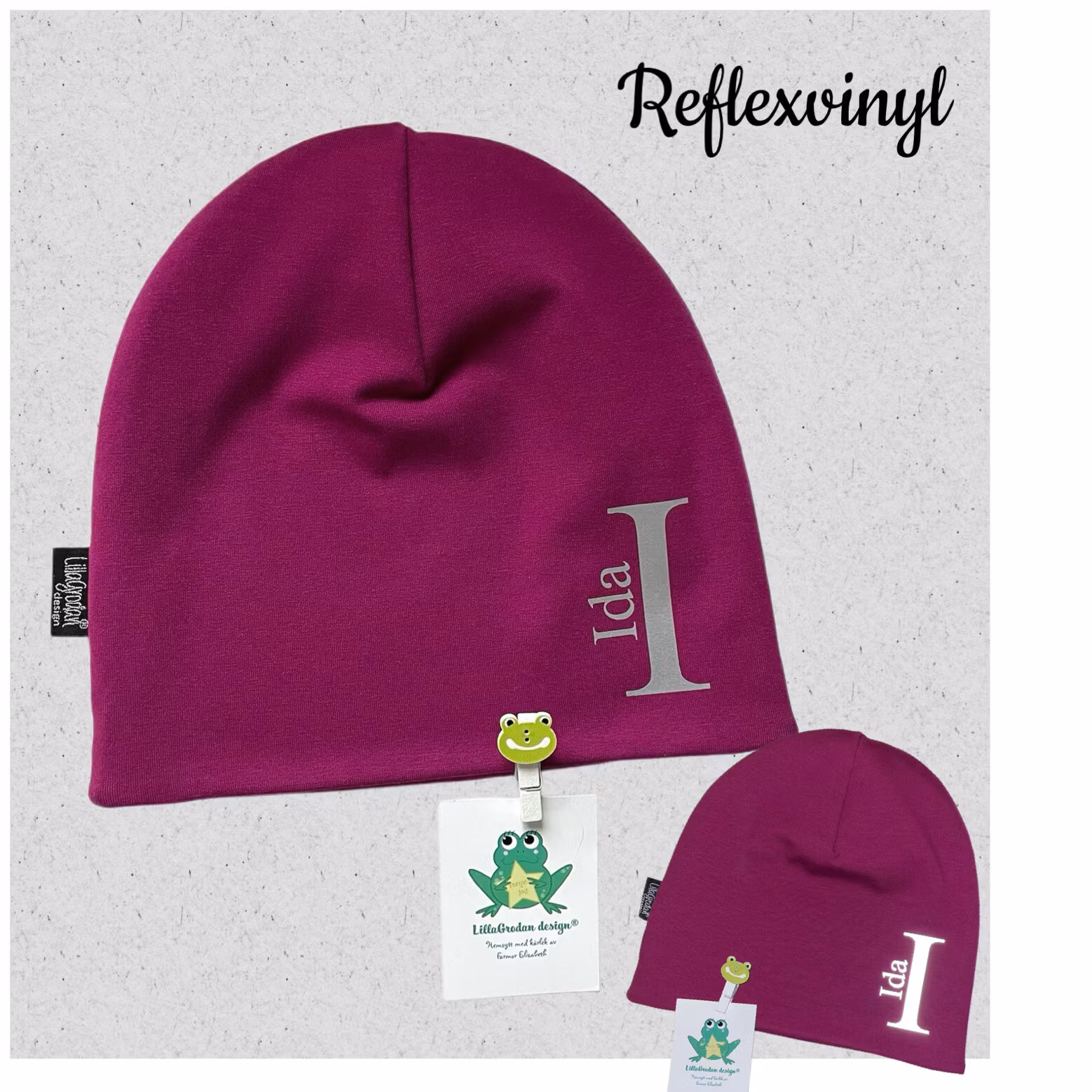 Bokstav & Namn-mössa - Eget tygval