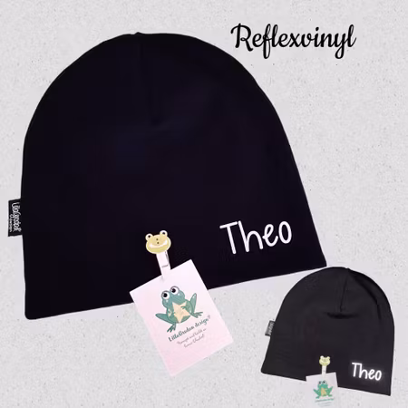 Namnmössa med reflextryck, typsnitt 4