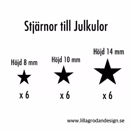 Stjärnor till julkulor, 18-pack