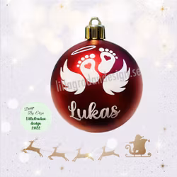 Änglavingar, Baby - Minnesdekal till Julkula