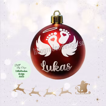 Änglavingar, Baby - Minnesdekal till Julkula