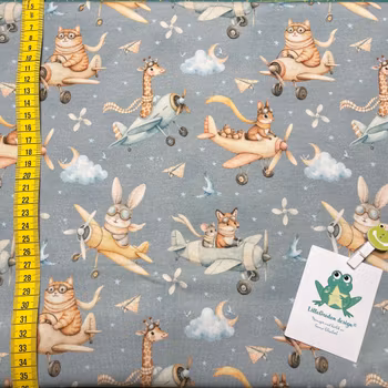 Sagodjur i flygplan, Gråblå  - Mössa