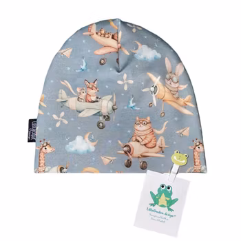 Sagodjur i flygplan, Gråblå  - Mössa