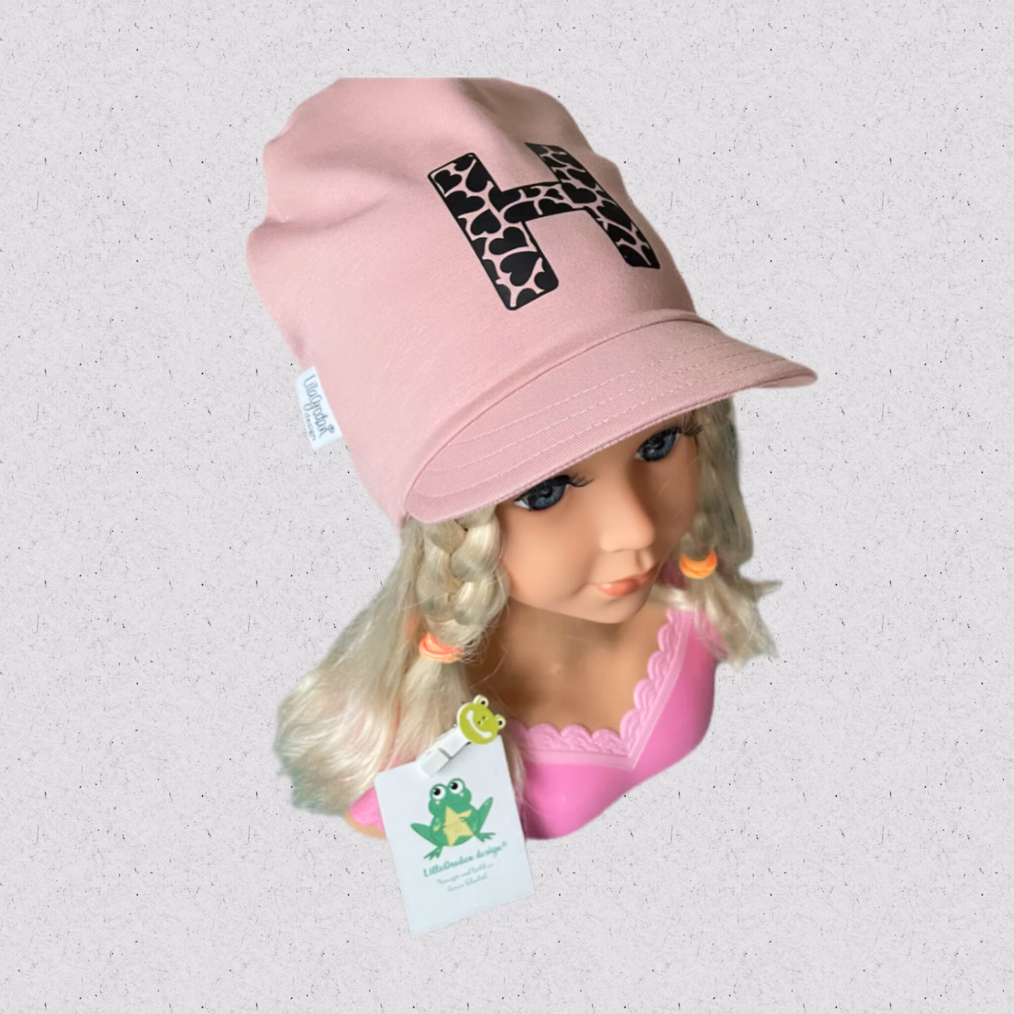 Meps med Bokstav Dimrosa, typsnitt 4 svart vinyl