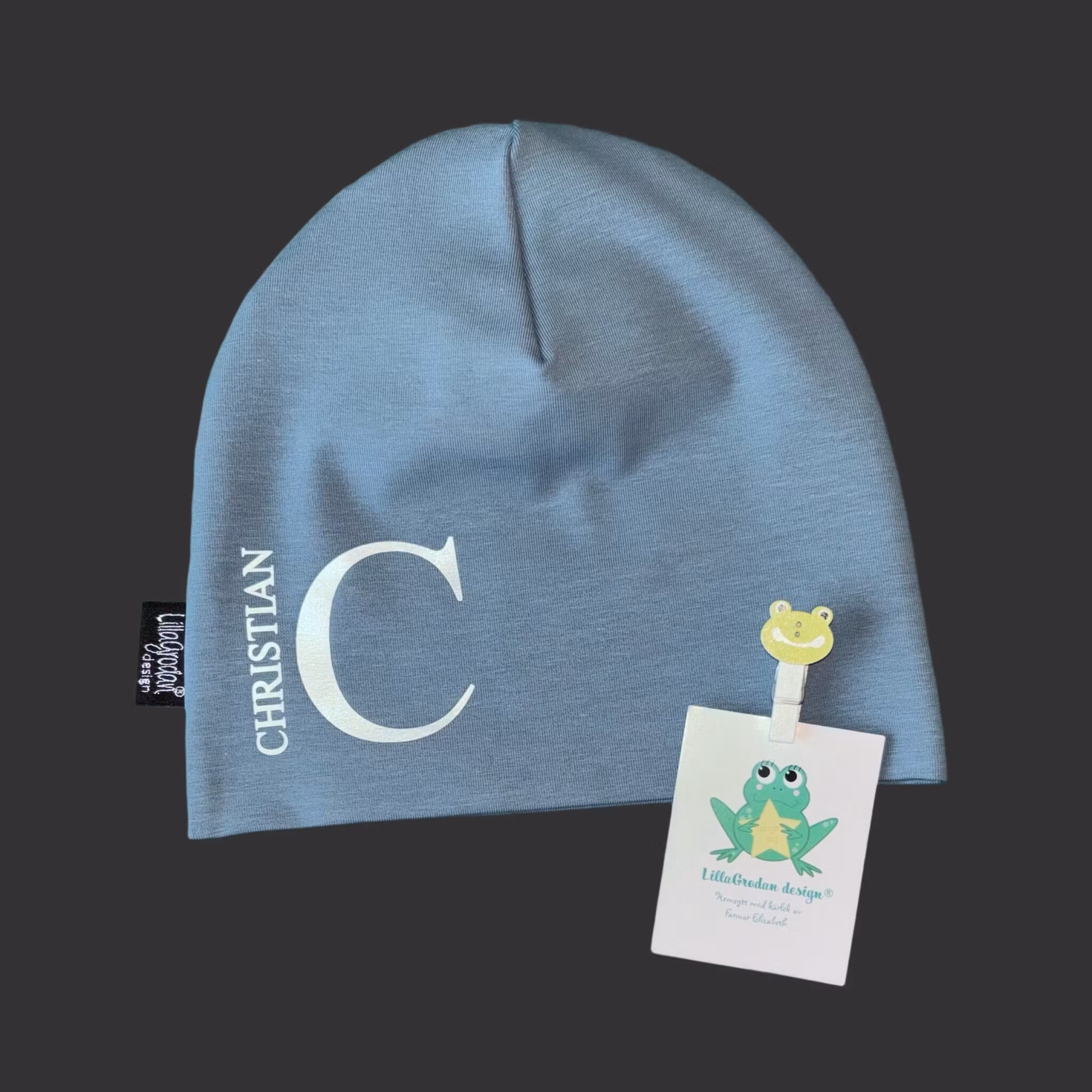 Bokstav & Namn-mössa - Eget tygval