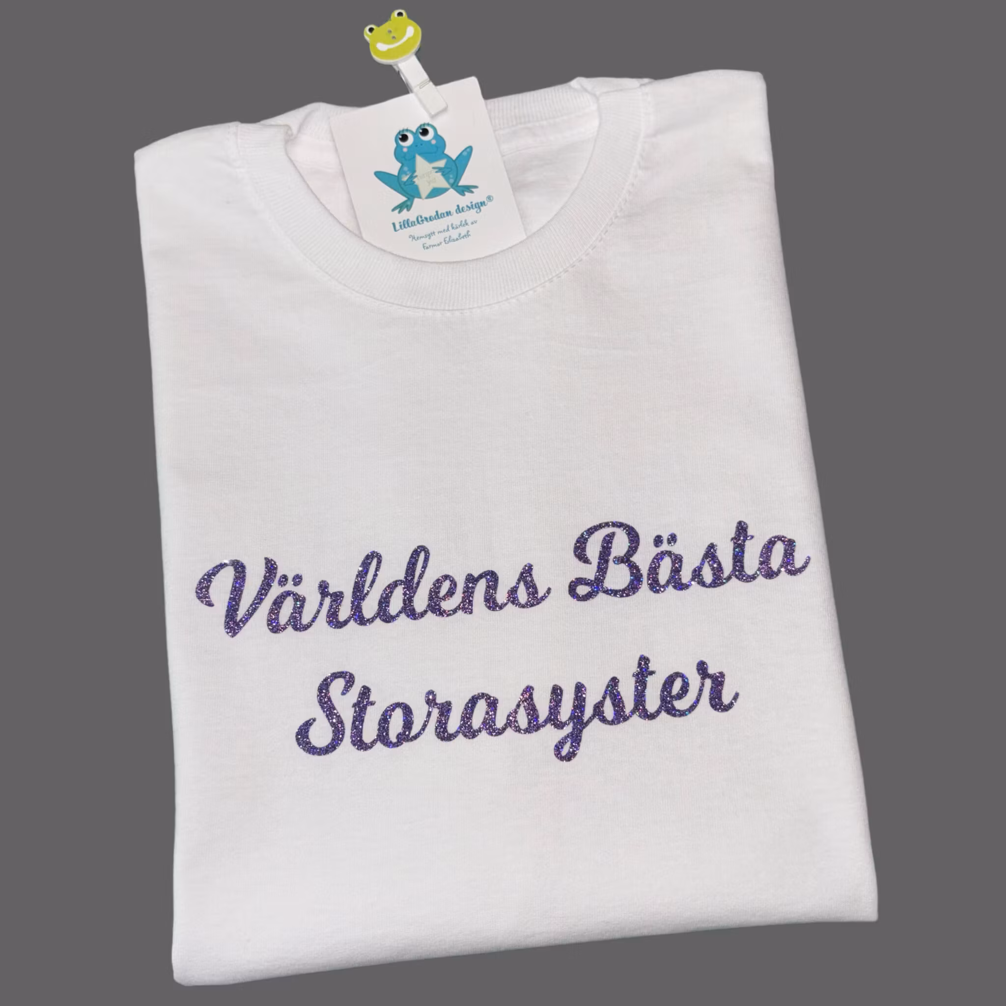 Tshirt "Världens Bästa...", typsnitt 3, Glitter Lila Multi