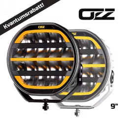 OZZ XR2 9" LED fjernlys Hvit/svart