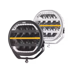 OZZ XR3 9" ekstralys med innebygget varsellys Sort/hvitt hus