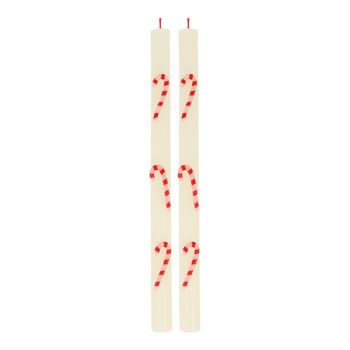 2-pack ljus "Polkagris"