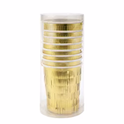 8-pack pappersmugg med guldfransar