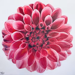 "Mandahlia" tavla akryl på canvas 90x90 cm