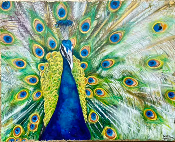 ”Cocky” tavla akryl på canvas 70x100 cm