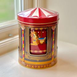 Plåtburk speldosa liten ”Karusellhästar”