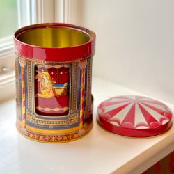 Plåtburk speldosa liten ”Karusellhästar”
