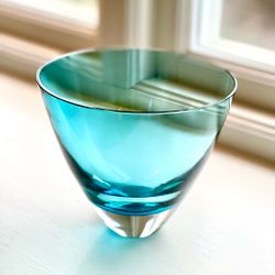 Turkos glasskål