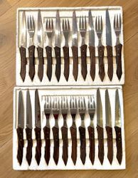 Köttbestick med trähandtag 12 par