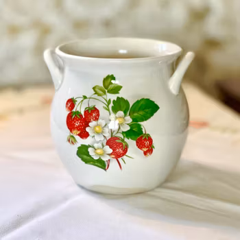 Krus med jordgubbar Portmeirion Pottery England