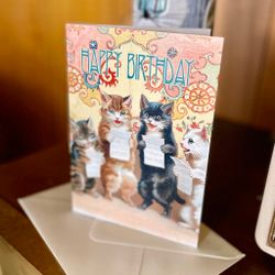 Dubbelt kort med kuvert ”Happy birthday”