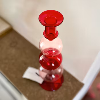Ljusstake från Anna+Nina rosa/röd