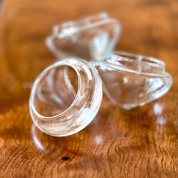 3 flytljusstakar av glas för värmeljus