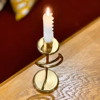 Ljusstake måne lackerad mässing