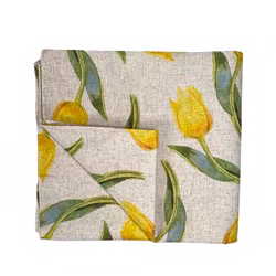 Duk med gula tulpaner 260 cm x 140 cm