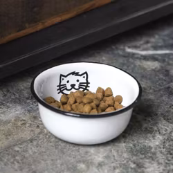 Matskål katt emalj