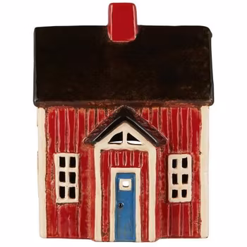 Ljuslykta hus rött