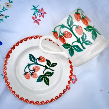 Set mugg och assiett Emma Bridgewater Raspberries/Hallon