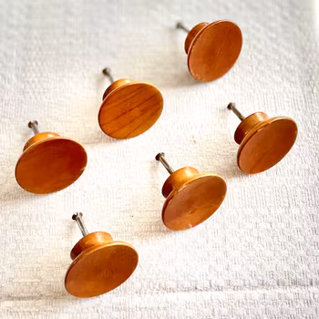 6 knoppar av trä 1940-tal ”Swedish Modern”