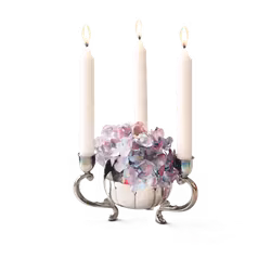 Ljusstake med vas och blomsterinsats