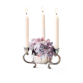 Ljusstake med vas och blomsterinsats