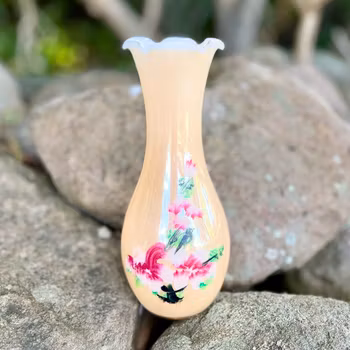 Handmålad vas lysterglas