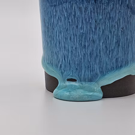 Oljeflaska, 13 cm, Blå-Vit-Turkos