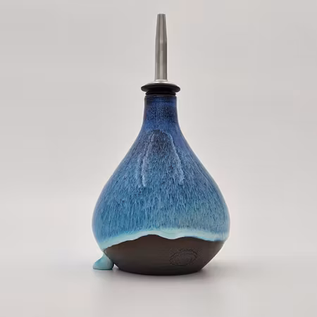 Oljeflaska, 13 cm, Blå-Vit