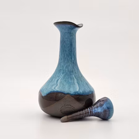Oljeflaska, 15 cm, Blågrön