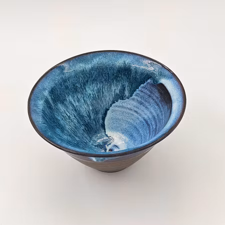 Skål, 16 cm, Blågrön-Vit