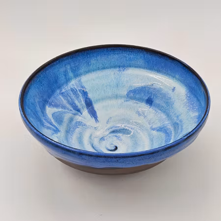 Skål Spiral, 22 cm, Blå-Vit