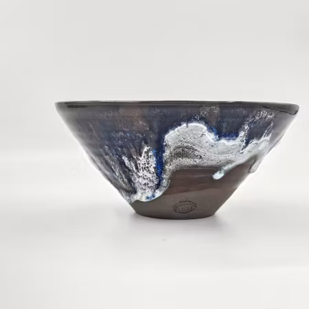 Skål Spiral, 21 cm, Mörkblå-Vit