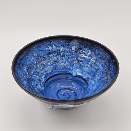 Skål Spiral, 21 cm, Mörkblå-Vit