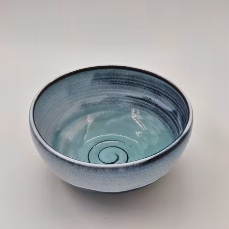 Uppläggningsskål Spiral, 20 cm, Vit-Turkos