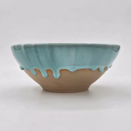 Skål, 23 cm, Turkos-Vit