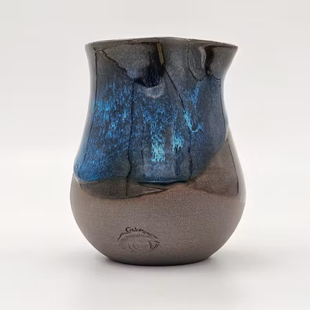 Mjölkkanna, 12 cm, Brun-Blågrön
